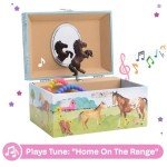 Jewelkeeper Jewelry Box for Girls - Barn Design Musical Jewelry Box with Spinning Horse Doll - Pony Stuff for Girls, Horse Gift for Kids, Equestrian Keepsake for Ages 2 and Up- Home on the Range Tune
