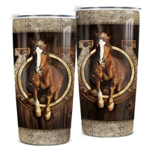 winorax Horse Tumbler Horse Gifts For Women Men Wooden Horse Drawings Tumblers 20oz Stainless Steel Insulated Cup Mug with Lid Equestrian Gift For Horses Lovers Birthday Christmas Presents