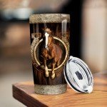 winorax Horse Tumbler Horse Gifts For Women Men Wooden Horse Drawings Tumblers 20oz Stainless Steel Insulated Cup Mug with Lid Equestrian Gift For Horses Lovers Birthday Christmas Presents