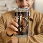 winorax Horse Tumbler Horse Gifts For Women Men Wooden Horse Drawings Tumblers 20oz Stainless Steel Insulated Cup Mug with Lid Equestrian Gift For Horses Lovers Birthday Christmas Presents