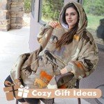 Tirrinia Wearable Blanket Oversized Hoodie for Adults, Horse Print Gift Sherpa Sweatshirt, as for Family & Friend. One Size Fits All