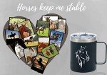 Onebttl Horse Gifts for Girls, Women, Horse Lovers, Insulated Stainless Steel Coffee Mug with Lid and Handle, Equestrians, Cowgirls Gifts for Birthday, Christmas, 12 oz, Black