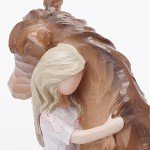 Girl Embrace Horse Statue Decor - Hand-Painted Sculpted Figurine Gifts for Women and Horse Lovers - Memorial Figure, Keepsake Gift for Birthday, Christmas, Thanksgiving