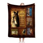 jerkboo Horse Blanket Throws Horse Gifts Christian Horse Throw Blanket for Girls Women Kids Adults Soft Warm Cozy Fleece Blanket for Couch Sofa ​Bed 50""x40""
