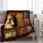 jerkboo Horse Blanket Throws Horse Gifts Christian Horse Throw Blanket for Girls Women Kids Adults Soft Warm Cozy Fleece Blanket for Couch Sofa ​Bed 50""x40""