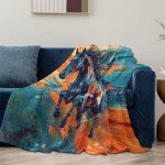 Mounidso Horse Blanket, Horse Theme Flannel Blanket Gifts for Women, Soft Warm Lightweight Horse Blankets for Living Room Home Sofa Travel Decor 50" x 60"