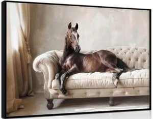 Farmhouse Horse Wall Art Vintage Rustic Horse Posters Prints Brown Horses Canvas Gallery Painting Horse On Couch Western Style Pictures For Living Room Office Bedroom Wall Decor Unframed