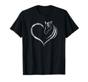 Cute Horse Lover Outfit Gift for Girls Women Horse and Heart T-Shirt