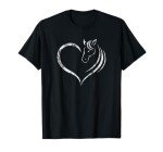 Cute Horse Lover Outfit Gift for Girls Women Horse and Heart T-Shirt