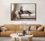 Farmhouse Horse Wall Art Vintage Rustic Horse Posters Prints Brown Horses Canvas Gallery Painting Horse On Couch Western Style Pictures For Living Room Office Bedroom Wall Decor Unframed