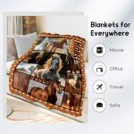 CUSPCOD Horse Girls Blanket, Horse Gifts for Girl Ages 8-12 10-12, 40"x50" Kids Throw Blankets for Adults Women, Cowgirl Room Decor Western Throws for Animal Lovers