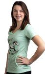 Ann Arbor T-shirt Co. Just a Girl who Loves Horses | Cute Girl Riding Rider V-Neck T-Shirt for Women-(Vneck,S) Mint