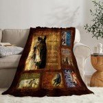 jerkboo Horse Blanket Throws Horse Gifts Christian Horse Throw Blanket for Girls Women Kids Adults Soft Warm Cozy Fleece Blanket for Couch Sofa ​Bed 50""x40""