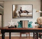 Farmhouse Horse Wall Art Vintage Rustic Horse Posters Prints Brown Horses Canvas Gallery Painting Horse On Couch Western Style Pictures For Living Room Office Bedroom Wall Decor Unframed