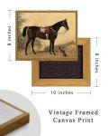ARPEOTCY Framed Canvas Horse Wall Art, Horse Art Print for Home Decor, Rustic Farmhouse Country Wall Decor for Living Room, Bedroom, Bathroom, Office, 8x10 inch (Rappe mit Hund)
