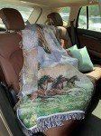 EZ.enjoy Western Galloping Horse Woven Tapestry Throw Blanket Wall Hanging Art Handicrafts Jacquard Multipurpose Soft Travel Mat Outdoor with Fringe Tassels 50 X 60 Inches