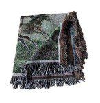 EZ.enjoy Western Galloping Horse Woven Tapestry Throw Blanket Wall Hanging Art Handicrafts Jacquard Multipurpose Soft Travel Mat Outdoor with Fringe Tassels 50 X 60 Inches