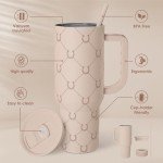 SANDJEST Horse Tumbler with Handle, Insulated Cup Stainless Steel Travel Mug Cup, Gifts for Women Girl, Equestrian Gift for Birthday Christmas, 40oz