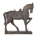 Deco 79 Polystone Horse Decorative Sculpture Prancing Home Decor Statue, Accent Figurine 14" x 4" x 15", Brown
