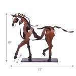 SunBlogs Art Handmade Horse Statue - Unique Rustic Decor for Office & Home - Hand-Painted Metal Sculpture - Perfect Handicraft Gift for Horse Lovers (Brown)