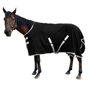 Kabahorze Polar Fleece Horse Blanket, Soft Horse Cooler,Multi-Function Horse Sheet (Black, US 72IN(EU 135CM))