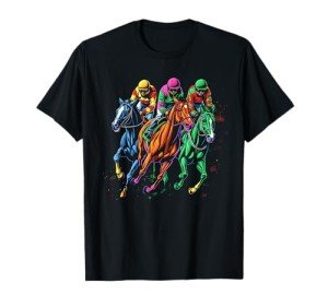 Vintage Horse Racing Painting Horse and Derby Lovers T-Shirt
