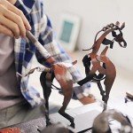 SunBlogs Art Handmade Horse Statue - Unique Rustic Decor for Office & Home - Hand-Painted Metal Sculpture - Perfect Handicraft Gift for Horse Lovers (Brown)