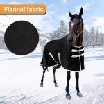 Kabahorze Polar Fleece Horse Blanket, Soft Horse Cooler,Multi-Function Horse Sheet (Black, US 72IN(EU 135CM))