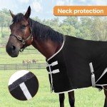Kabahorze Polar Fleece Horse Blanket, Soft Horse Cooler,Multi-Function Horse Sheet (Black, US 72IN(EU 135CM))
