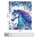 Horse Throw Blanket - Soft Flannel for Girls Boys Kids Horse Lovers - Warm All Season Lap, Chair, Sofa Blanket - 50"x40"