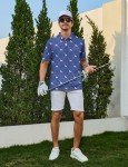 Horse Racing Shirt Mens Golf Shirt Funny Polo Shirts Short Sleeve Golf Polo Shirts Horse Gifts Print Shirts Blue XL
