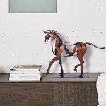 SunBlogs Art Handmade Horse Statue - Unique Rustic Decor for Office & Home - Hand-Painted Metal Sculpture - Perfect Handicraft Gift for Horse Lovers (Brown)