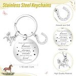 Crtiin 3 Pcs Horse Gifts for Girl Women Just a Girl Who Loves Themed 11 oz Coffee Mug Cosmetic Makeup Bag Inspirational Keychain Thank You Gifts for Coworkers Daughter Lovers Birthday