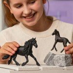 Schleich Horse Club - 6" Frisian Stallion - Hand-Painted Collectable, Realistic Toy Horse Figurine for Girls and Boys. Durable Educational Figure for Fun Imaginative Play. Kids Toys Ages 5+