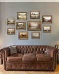 KBKBART Gold Framed Vintage Wall Art, Vintage Horse Painting Farmhouse Decor, Rustic Antique Equestrian Art Prints Wall Decor, Western Animal Picture Wall Hanging Decor for Living Room, Bathroom, Office, Bedroom(12"x16")