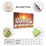 Seven Lucky Running Wild Horses Art Animal Wall Art Running Horses Wall Posters 4 Canvas Poster Bedroom Decor Sports Landscape Office Room Decor Gift Frame-style Frame-style08x12inch(20x30cm)