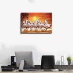 Seven Lucky Running Wild Horses Art Animal Wall Art Running Horses Wall Posters 4 Canvas Poster Bedroom Decor Sports Landscape Office Room Decor Gift Frame-style Frame-style08x12inch(20x30cm)