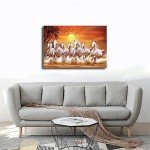 Seven Lucky Running Wild Horses Art Animal Wall Art Running Horses Wall Posters 4 Canvas Poster Bedroom Decor Sports Landscape Office Room Decor Gift Frame-style Frame-style08x12inch(20x30cm)