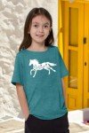 Zylkor Horse Shirts for Girls Love Horses Shirt Youth Horseback Riding Casual Animal Graphic Tees 8-15 Year Old Cyan