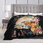 Horse Blanket Horse Gifts Soft Cozy Horse Plush Throw Blanket Super Warm Fleece Fuzzy Bedding Blanket for Kids Girls Boys Women Bed Decor Stuff 40"X50"