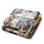 Horse Blaneket Western Horses Fleece Throw Blanket Fuzzy Plush Super Soft Cozy Warm Horse Decor Stuffed Animal Blanket Gifts for Boys Girls Kids Adult Men Women 40"x50"