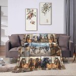 Horse Blaneket Western Horses Fleece Throw Blanket Fuzzy Plush Super Soft Cozy Warm Horse Decor Stuffed Animal Blanket Gifts for Boys Girls Kids Adult Men Women 40"x50"