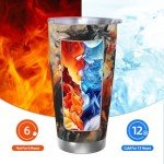Xinvast Horse Tumbler Vacuum Insulated Water Bottle Stainless Steel Insulated Coffee Travel Mug For Girl Women 20oz