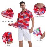 Golf Shirts for Men Dry Fit Moisture Wicking Casual Red USA Flag Riding Horse Print Collared Mens Golf Polo Shirts for Men Short Sleeve Golf Polos for Men, X-Large