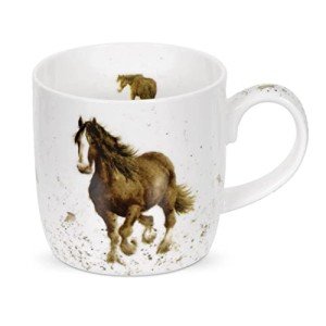 Royal Worcester Wrendale Designs Gigi Horse Mug | 14 Ounce Large Coffee Mug with Horse Design | Made from Fine Bone China | Microwave and Dishwasher Safe
