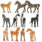 PREXTEX Plastic Horses Party Favors, 32 Count (All Different Horses in Various Poses and Colors) Best Toy Gift for Boys