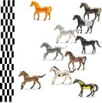 PREXTEX Plastic Horses Party Favors, 32 Count (All Different Horses in Various Poses and Colors) Best Toy Gift for Boys