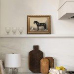 ASTRDECOR Classic Horse Wall Art Prints, Vintage Rustic Farmhouse Country Wall Decor, Vintage Western Canvas Prints, Antique Picture Frame Oil Painting for Living Room, Office, Bedroom - 9x12In