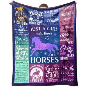 WLLHEO Horse Gifts for Girls, Horse Blanket, Horses Lovers Throw Blankets for Women Girls Christmas Birthday Decor Gifts 60"x50"