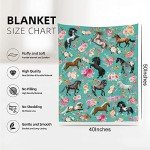 Horse Blanket Horse Gifts for Girls Women, Soft Horse Blanket for Girls, Cozy Lightweight Flowers Quilt Throw Bedding for Kids Adults Couch Bed Chair Horse Bedroom Decor, 40"X50"